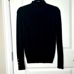 Zara knit turtleneck sweater with gold buttons